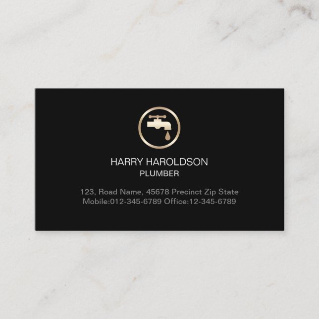 Plumber Plumbing Leaking Faucet Home Repair Business Card (Front)