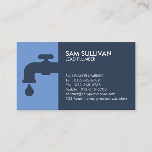 Plumber Plumbing Leaking Faucet Home Repair Business Card