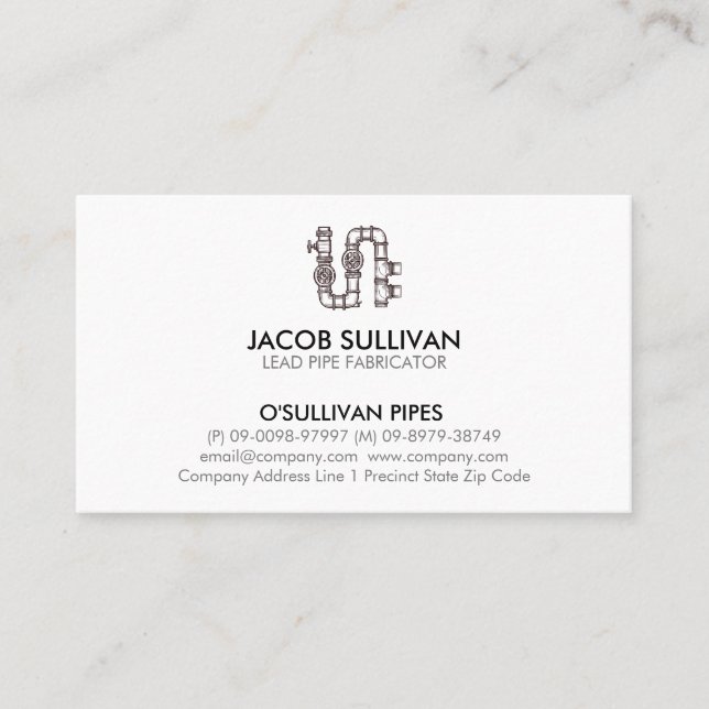Plumber Plumbing Pipe Layer Business Card (Front)