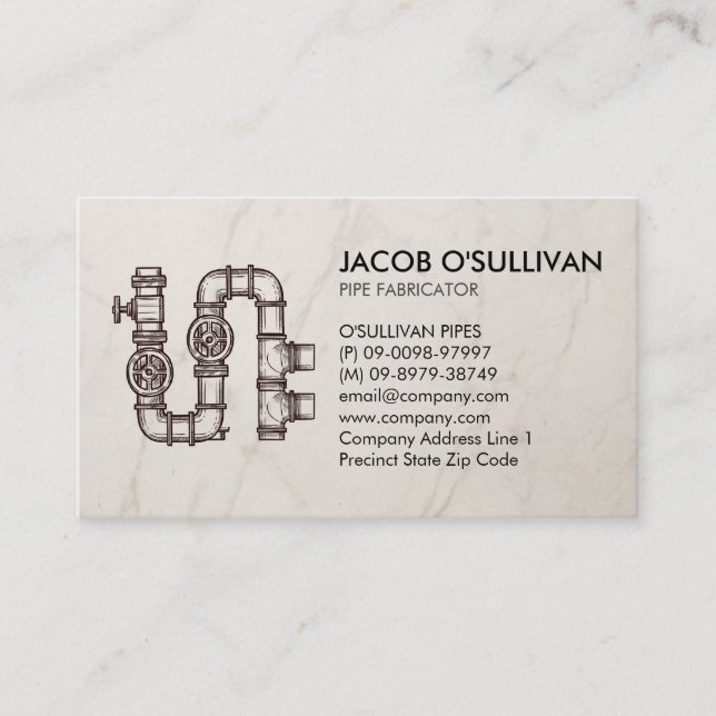 Plumber Plumbing Pipe Layer Business Card (Front)