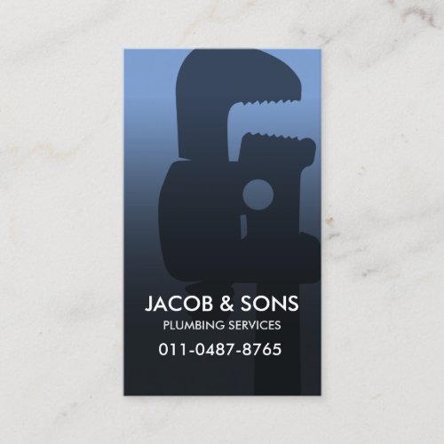 Plumber Plumbing Pipe Wrench  Business Card