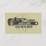 Plumber Plumbing Pipe Wrench  Business Card at Zazzle