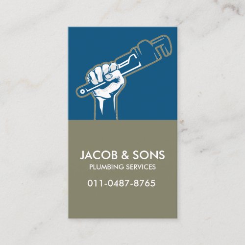 Plumber Plumbing Pipe Wrench  Business Card