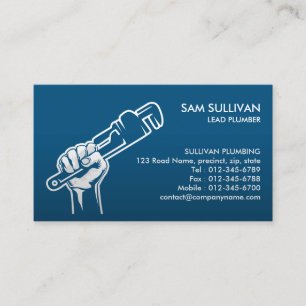 Plumber Plumbing Pipe Wrench Business Card