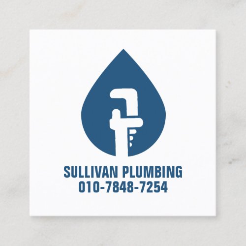 Plumber Plumbing Pipe Wrench  Square Business Card