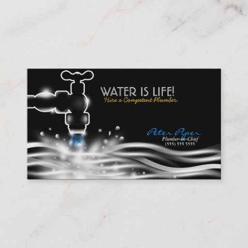 Customizable Plumber Plumbing Service Business Card