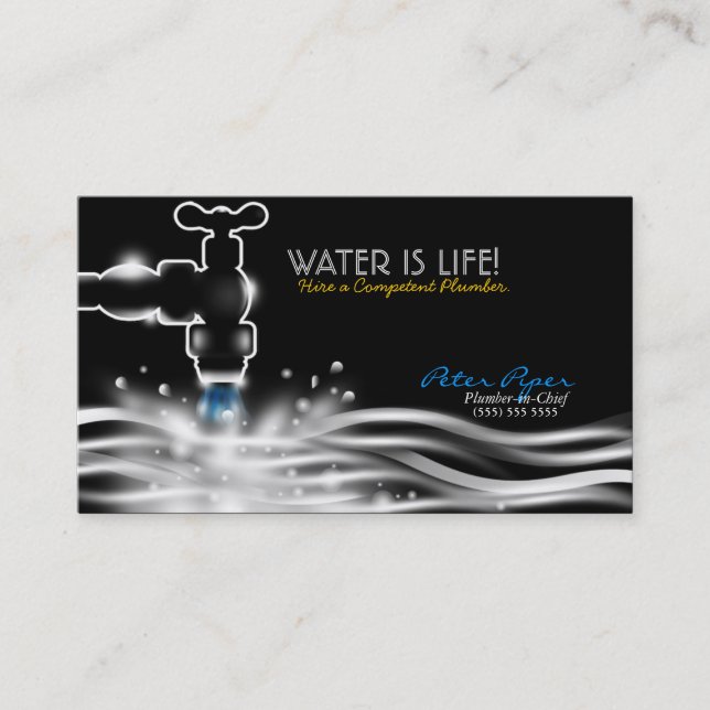 Plumber Plumbing Service Business Card (Front)