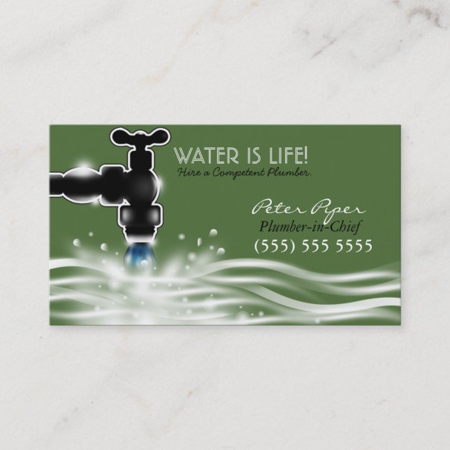 Plumber Plumbing Service Business Card (Front)
