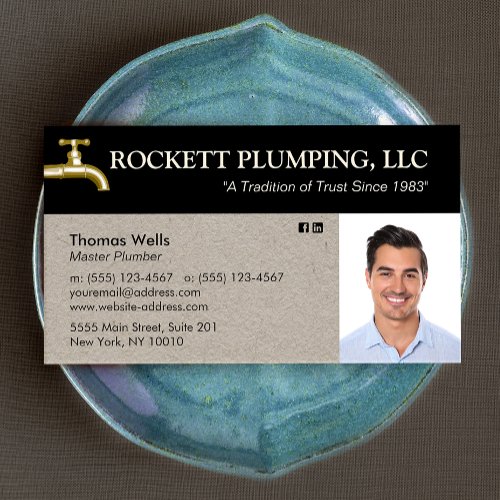 Plumber Plumbing Water Faucet Photo  Business  Business Card
