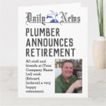 Plumber Retirement Card to Personalize