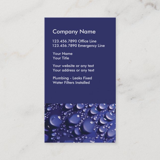 Plumber Service Business Card (Front)