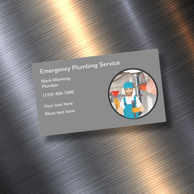 Plumber Service Plumbing Business Card Magnet (Creator Uploaded)