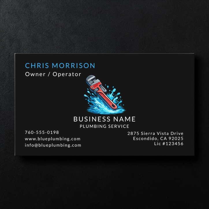 Plumber Services Business Card