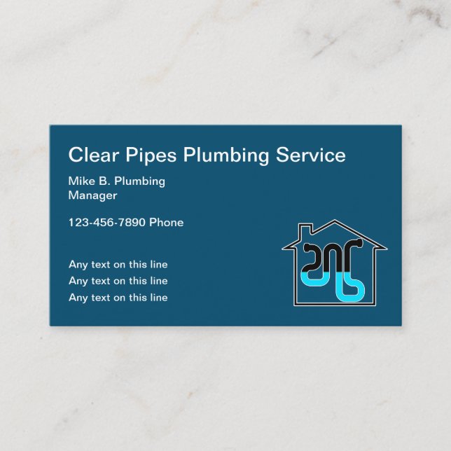 Plumber Services Unique Business Card Template (Front)