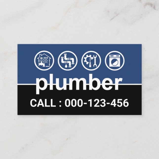Plumber Signage Border Plumbing Business Card (Front)