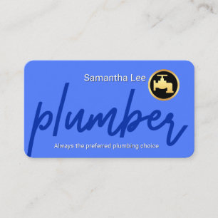 Plumber Signage In Blue Layer Business Card