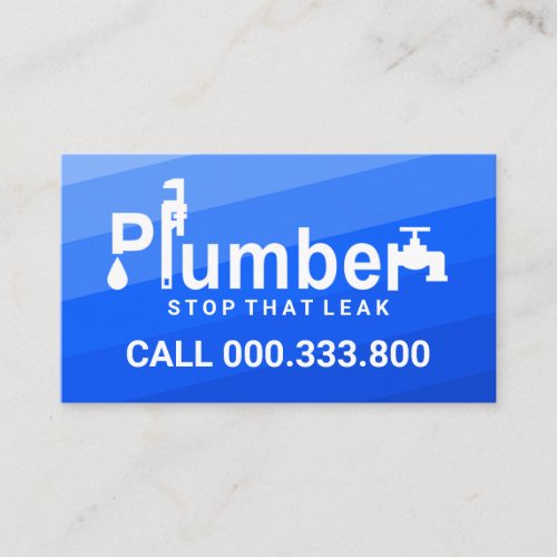 Plumber Signage In Blue Shade Waters Business Card