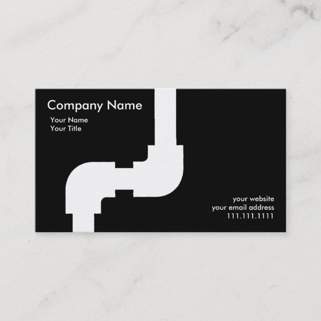 Plumber Simple Business card Black (Front)