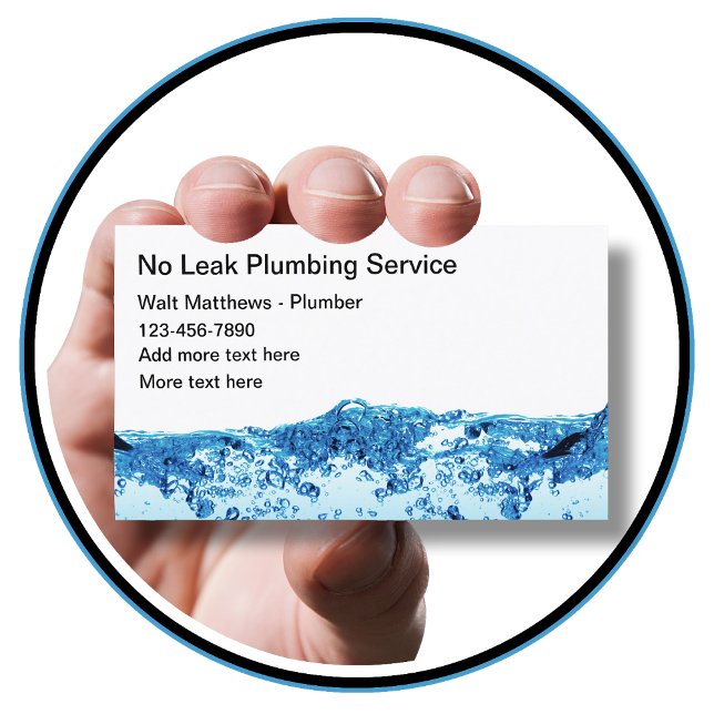 Plumber Simple Business Cards Water Theme (Creator Uploaded)
