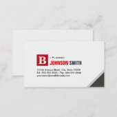 Plumber - Simple Chic Red Business Card (Front/Back)