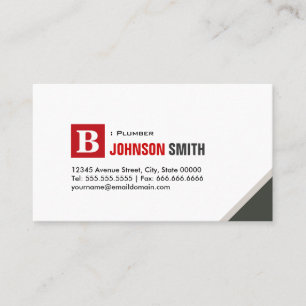 Plumber - Simple Chic Red Business Card