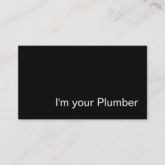 Plumber Simple Two Side Design Business Card (Front)