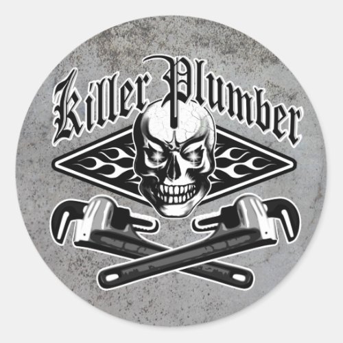 Plumber Skull Killer Plumber 31 Classic Round Sticker