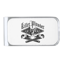 Plumber Skull: Killer Plumber 3.1 Silver Finish Money Clip