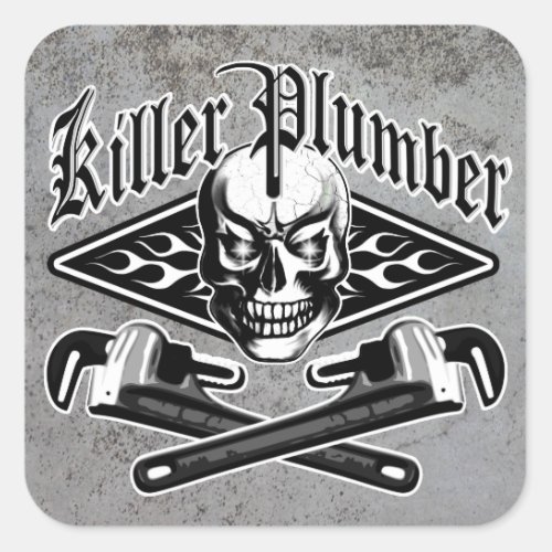 Plumber Skull Killer Plumber 31 Square Sticker
