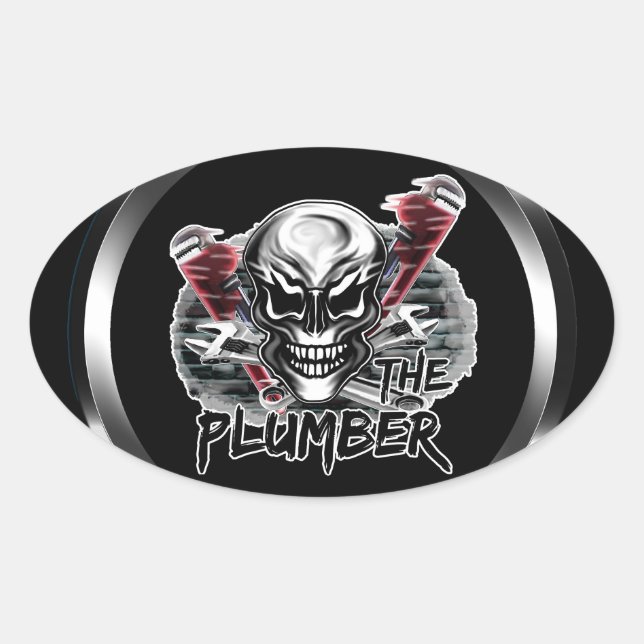 Plumber Skull: The Plumber Oval Sticker (Front)