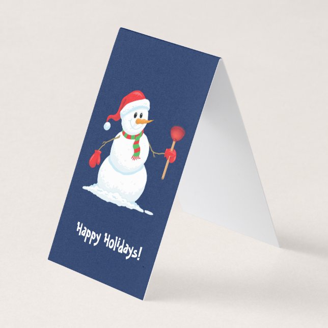 Plumber Snowman Folder Card (Front)