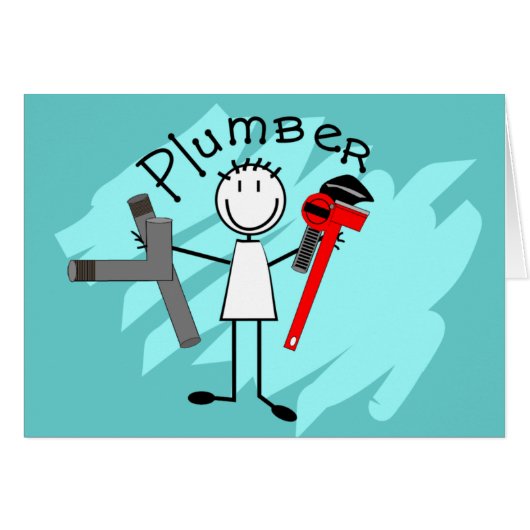 Plumber stick person design cards (Front Horizontal)