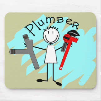 Plumber stick person design mouse pad