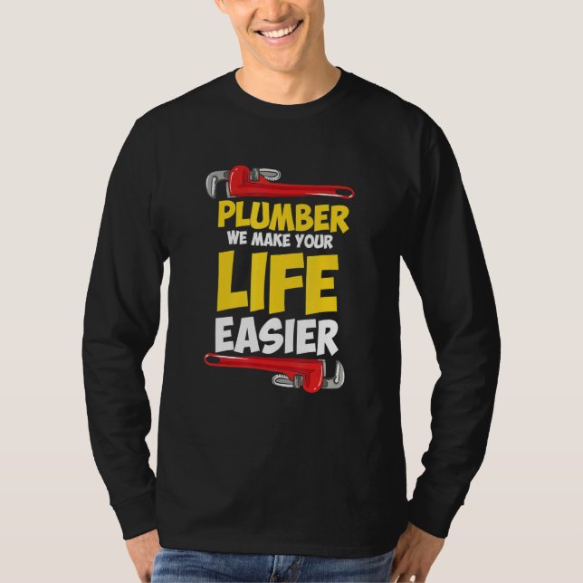 Plumber Technician Design For Pipefitter - Plumber T-Shirt (Front)