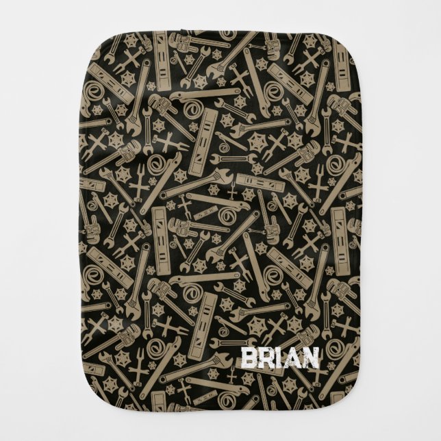 Plumber Tools Baby Burp Cloth for Boy Gift (Front)