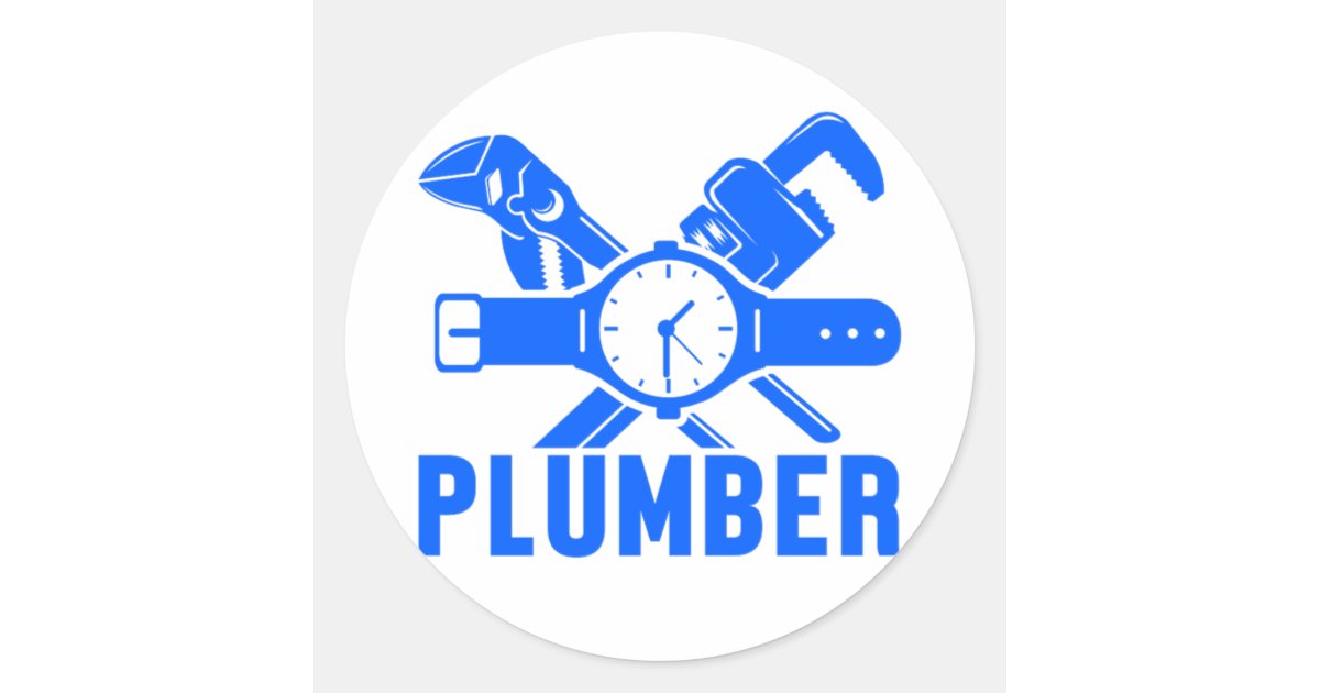 Plumber Tools Tool Plumbing Pipe Craft Job Gift Classic Round Sticker ...