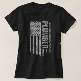 Plumber USA Flag Distressed design T-Shirt