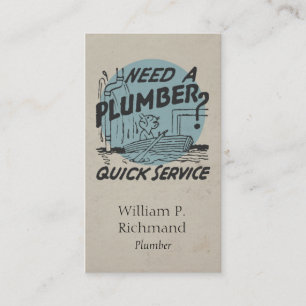 Plumber Vintage Business Card