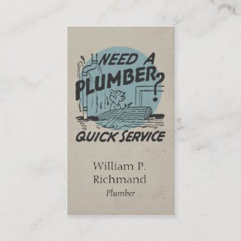 Plumber Vintage  Business Card by MarceeJean at Zazzle