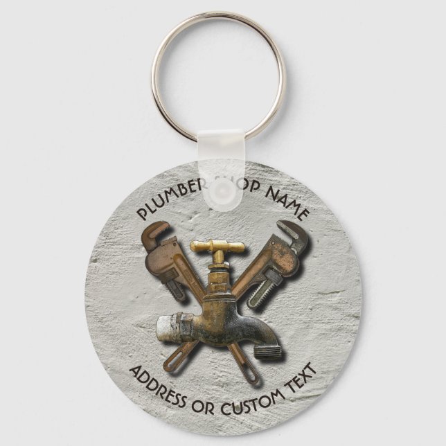 Plumber Water Drainage  Sewage Engineer Technician Keychain (Front)