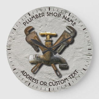 Plumber Water Drainage  Sewage Engineer Technician Large Clock
