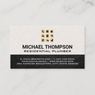 Plumber   Water Pipe System Icons Business Card