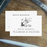 Plumber with Illustration  Business Card