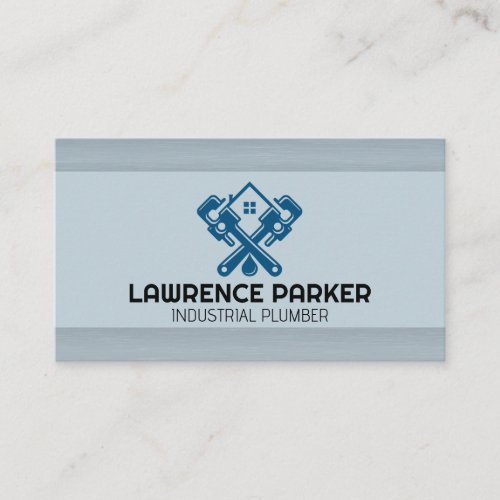 Plumber Wrench Home Logo Business Card