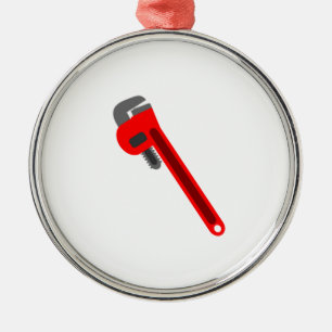 Plumber Wrench Metal Ornament