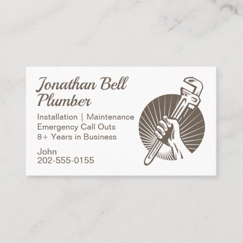 Plumber Wrench Plumbing Business Card