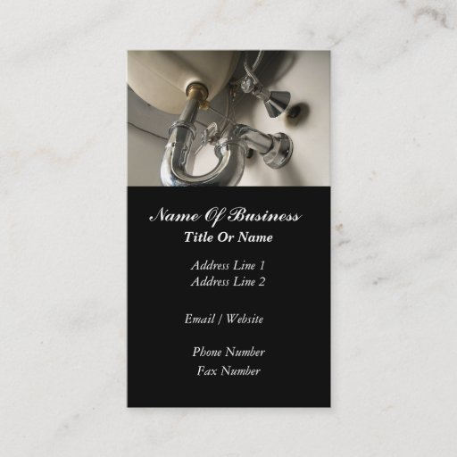 Customizable Plumbers Business Card