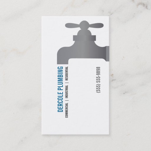 Customizable Plumbers Faucet Business Card