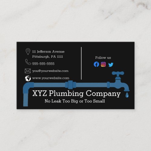 Plumbers  Plumbing Shop Business Card