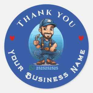 Plumber's Service Classic Round Sticker